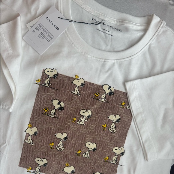 Coach Other - Coach Kids Snoopy and Woodstock T-Shirt - White and Brown